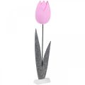 Floristik24 Veltinio gėlių veltinio deko gėlė tulpė rožinė stalo puošmena H68cm