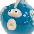 Floristik24 Keramikinė žuvis, jūrinė, dekoratyvinė žuvis mėlyna L11.5 4vnt