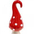 Floristik24 Toadstool keraminiai dekoratyviniai grybai raudoni balti Ø5cm A15,5cm 2vnt