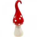 Floristik24 Deco musmirė keramika Deco grybas raudonas baltas Ø6.5cm H21cm