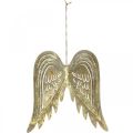 Floristik24 Kalėdų puošmena angelo sparnai, metalinė puošmena, sparnai pakabinti auksiniai, senovinės išvaizdos A29,5cm P28,5cm