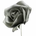 Floristik24 Putplasčio rožė pilka Ø15cm 4vnt