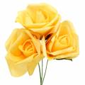 Floristik24 Putplasčio rožė Ø10cm geltona 8vnt
