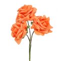 Floristik24 Putplasčio rožė Ø7,5cm oranžinė 18p