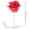 Dirbtinė raudona rožė su koteliu, 5 cm, 100 vnt. | Floristik24.lt