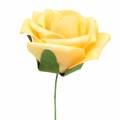 Floristik24 Putplasčio rožė Ø7,5cm geltona 18p