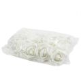 Floristik24 Putplasčio rožės baltos Ø5cm 12vnt