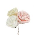 Floristik24 Putų rožių mišinys Ø6cm baltas, kreminis, rožinis perlamutras 24vnt