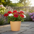 Metalinis vazonas, pastelinės oranžinės spalvos, Ø16 cm, aukštis 14 cm | Floristik24.lt