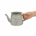 Dekoratyvinis metalinis arbatinukas, vintažinio stiliaus, pilkas, 24 × 14 × 14 cm, retro shabby chic stiliaus | Floristik24.lt