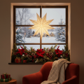 Kalėdinė žvaigždės formos LED dekoracija pakabinimui, šiltai balta, patalpų viduje, 38 cm | Floristik24.lt