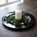 Dekoratyvinė lėkštė juoda plokščia blizgi plastikinė Ø28cm A2cm | Floristik24.lt