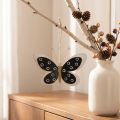 Wall Art Butterfly Deco juodas baltas auksas metalinis 15 cm | Floristik24.lt