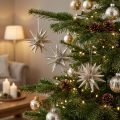 Žvaigždės su žėručio šampanu 11,5cm 4 vnt | Floristik24.lt
