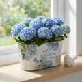 Gėlių dubuo ovalus hortenzijos plastikinis dubuo 21,5×12,5cm H11cm | Floristik24.lt