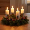 Sidabriniai žvakidės kūginėms žvakėms Ø3,2 cm, 4 vnt. | Floristik24.lt