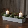 Dekoratyvinis dubuo kvadratinis pilkas 32cm x 10,5cm H5cm | Floristik24.lt