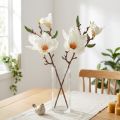 Magnolijos baltųjų dirbtinių gėlių pumpurų dekoravimo šakelė H40cm 2vnt | Floristik24.lt