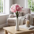 Dirbtinės orchidėjų dirbtinės gėlės vazoje balta/rožinė 28cm | Floristik24.lt