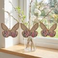 Butterfly Medinė Dekoratyvinė Kabykla Lininė 11,5x9,5cm 6 vnt | Floristik24.lt