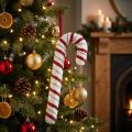 Deco Candy Cane Kalėdinis raudonas baltas dryžuotas H34cm | Floristik24.lt