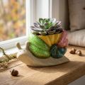 Dekoratyvinis sraigių formos vazonas, keraminis gėlių vazonas, spalvingas, 19 × 8,5 × 11 cm | Floristik24.lt