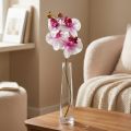 Orchidėja Dirbtinė Phalaenopsis 4 Gėlės Balta Rožinė 72cm | Floristik24.lt