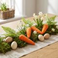 Morkų dekoravimas morkos flokuotos oranžinės žalios H23cm 8 vnt | Floristik24.lt