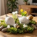 Keraminė anties dekoratyvinė figūrėlė, puikiai patrauks akį svetainėje, 13 cm, 2 dalys | Floristik24.lt