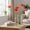 Aguonos dirbtinės gėlės oranžinės 58cm–74cm 3vnt | Floristik24.lt