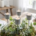 Įkraunamas žvakių laikiklis Shabby Chic pilkas Ø3cm A8,5cm 8 vnt. | Floristik24.lt