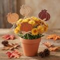 Gėlių kamščiai mediniai moliūgų papuošimai oranžiniai naturalūs 6,5x7cm 12 vnt | Floristik24.lt