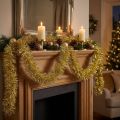Glamorous Golden Tinsel Girland 270cm – puikiai tinka šventinėms ir elegantiškoms dekoracijoms | Floristik24.lt