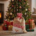 Džiuto maišelis, džiuto maišelis Kalėdinis, dovanų maišelis didelis 50×35cm | Floristik24.lt