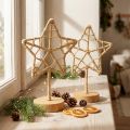 Žvaigždžių apdaila metalinis medžio stovas natūralaus pluošto Ø15cm 2vnt | Floristik24.lt