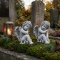 Memorialinė figūrėlė miegantis angelas pilkas 16cm 2 vnt | Floristik24.lt