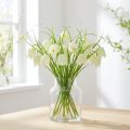 Šaškių lentos gėlės Fritillaria dirbtinės baltos, žalios 40cm 12 vnt | Floristik24.lt
