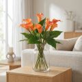 Calla Lily Abrikosas Calla Dirbtinės gėlės Oranžinės Egzotinės 44cm | Floristik24.lt