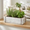 Plytos formos, plytų dėžė, medinė dėžė su metalinėmis detalėmis senovinė apdaila, baltai skalbta L32cm A9cm | Floristik24.lt