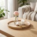 Dekoratyvinis padėklas/lėkštė iš natūralios akacijos medienos, Ø20cm | Floristik24.lt