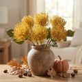 Dirbtinės protea smeigtukų pagalvėlės Leucospermum geltonos 30 cm 6 vnt. | Floristik24.lt