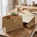 Dovanų maišeliai iš popieriaus, natūralūs rudi lapai, 20×10×10 cm, 6 vnt. | Floristik24.lt