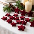 Kalėdinės dekoracijos, žvaigždės, Bordo spalvos, stalo dekoracija, 4-5 cm, 40 vnt. | Floristik24.lt