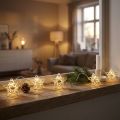 LED šviesos grandinės žvaigždės mikro LED laikmatis viduje baltas 1,90m | Floristik24.lt