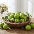 Dekoratyvinis vaisinis mini obuolys dirbtinis žalias 4,5cm 24 vnt | Floristik24.lt