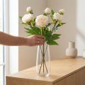 Ilgi dirbtiniai bijūnai dirbtinių gėlių kremas 70cm 3 vnt | Floristik24.lt