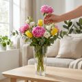 Stiklinė vaza kūginė gėlių vaza skaidri Ø10cm H20cm | Floristik24.lt