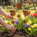 Sodo kuolas bitė, pavasario puošmena, metalinis kuolas rūdys L24,5cm 6 vnt | Floristik24.lt