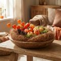 Gėlių kompozicijų užpildas, dekoratyviniai pluoštai, palmyros palmių pluoštas, indelis 1 kg | Floristik24.lt