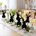Stovi stalo puošmena Velykiniai zuikiai veltinis juodas 19cm 12vnt | Floristik24.lt